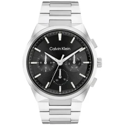 Calvin Klein 44mm Black Dial Steel Bracelet Watch