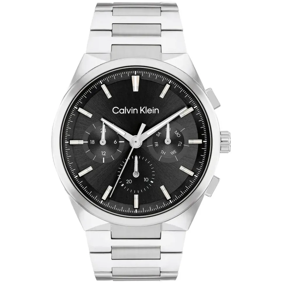 Calvin Klein 44mm Black Dial Steel Bracelet Watch