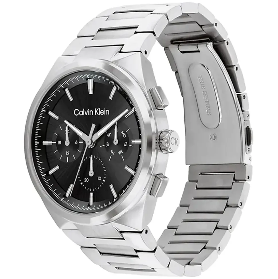 Calvin Klein 44mm Black Dial Steel Bracelet Watch