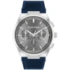 Calvin Klein 44mm Grey Dial Blue Leather Strap Watch