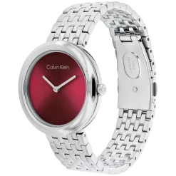 Calvin Klein 34mm Raspberry Dial Stainless Steel Bracelet Watch