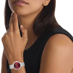 Calvin Klein 34mm Raspberry Dial Stainless Steel Bracelet Watch