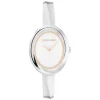 Calvin Klein 26mm White Dial Twisted Bezel Steel Bracelet Watch