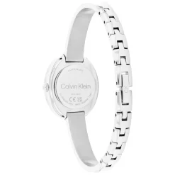 Calvin Klein 26mm White Dial Twisted Bezel Steel Bracelet Watch