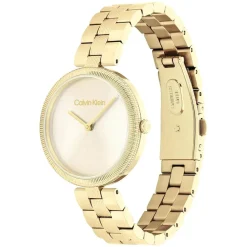 Calvin Klein 32mm Yellow Gold Dial Steel Bracelet Watch