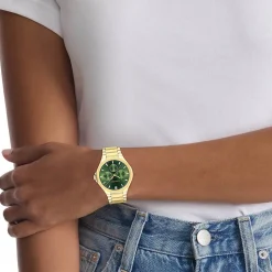 Calvin Klein Vibrancy 38mm Green Dial Gold Plated Steel Bracelet Watch