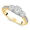 18 Carat Yellow Gold 3 Stone Diamond Channel 1.00ct Ladies Ring