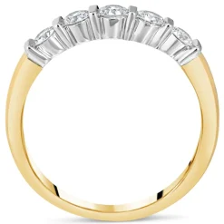 18 Carat Yellow Gold 5 Stone Diamond Bar Set 0.33ct Ladies Ring