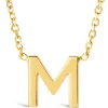 9 Carat Yellow Gold Petite Initial M Necklet