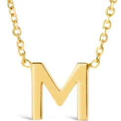 9 Carat Yellow Gold Petite Initial M Necklet