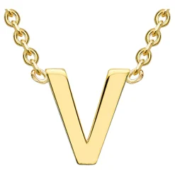 9 Carat Yellow Gold Petite Initial V Necklet