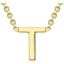 9 Carat Yellow Gold Petite Initial T Necklet