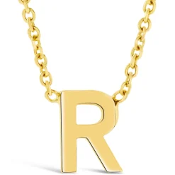 9 Carat Yellow Gold Petite Initial R Necklet