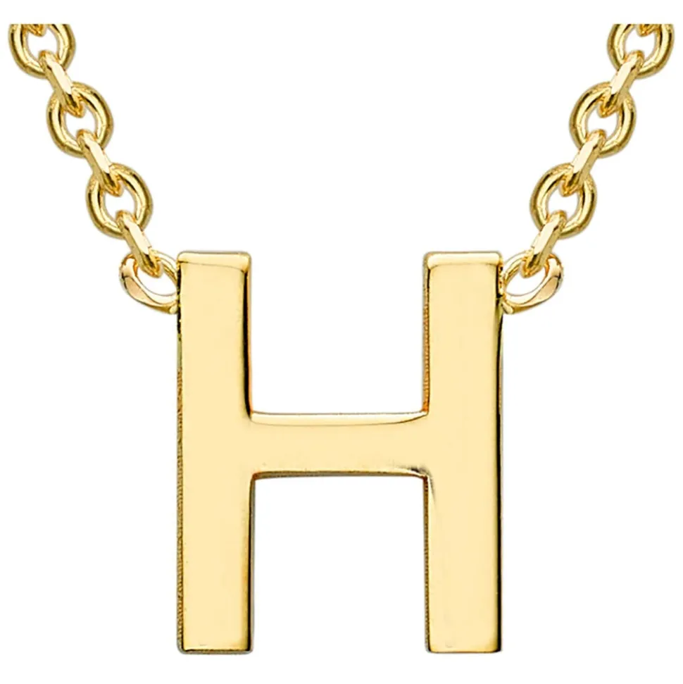 9 Carat Yellow Gold Petite Initial H Necklet