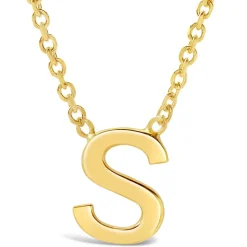 9 Carat Yellow Gold Petite Initial S Necklet