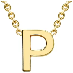9 Carat Yellow Gold Petite Initial P Necklet
