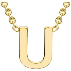 9 Carat Yellow Gold Petite Initial U Necklet