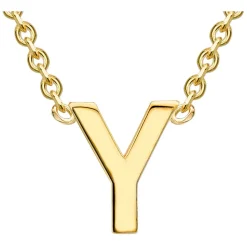 9 Carat Yellow Gold Petite Initial Y Necklet