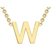 9 Carat Yellow Gold Petite Initial W Necklet