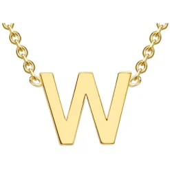 9 Carat Yellow Gold Petite Initial W Necklet
