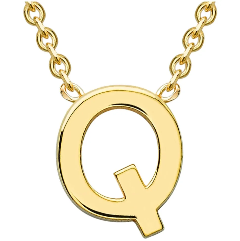 9 Carat Yellow Gold Petite Initial Q Necklet
