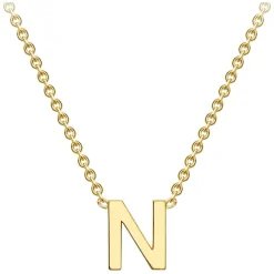9 Carat Yellow Gold Petite Initial N Necklet
