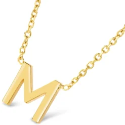 9 Carat Yellow Gold Petite Initial M Necklet