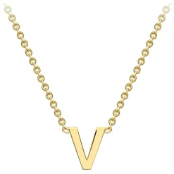 9 Carat Yellow Gold Petite Initial V Necklet