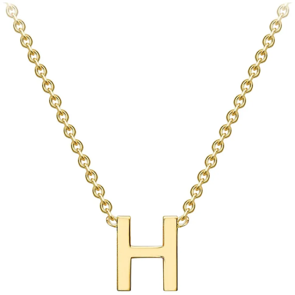 9 Carat Yellow Gold Petite Initial H Necklet