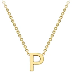 9 Carat Yellow Gold Petite Initial P Necklet