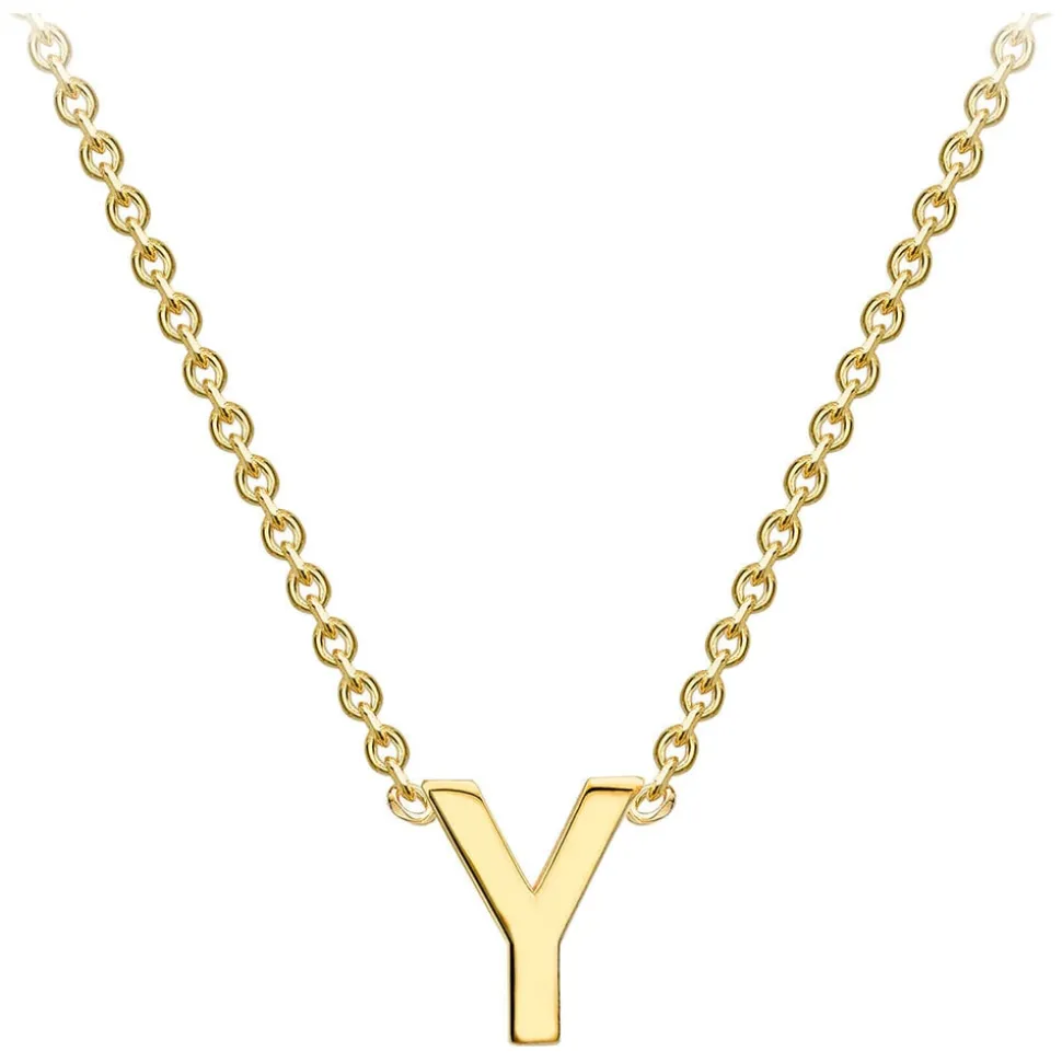 9 Carat Yellow Gold Petite Initial Y Necklet