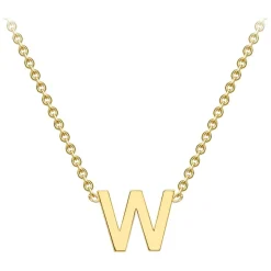9 Carat Yellow Gold Petite Initial W Necklet