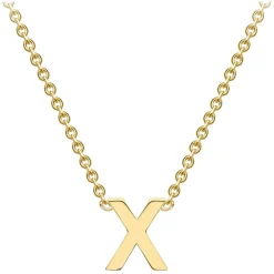9 Carat Yellow Gold Petite Initial X Necklet