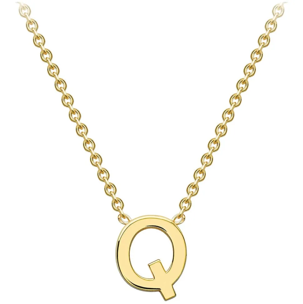 9 Carat Yellow Gold Petite Initial Q Necklet
