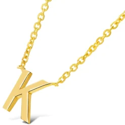 9 Carat Yellow Gold Petite Initial K Necklet