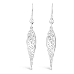 Celtic Sterling Silver Trinity Knot Drop Earrings