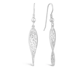 Celtic Sterling Silver Trinity Knot Drop Earrings