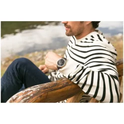 Citizen Eco Drive Calendrier World Time Black & Rose Gold Chronograph Dial Leather Strap Watch