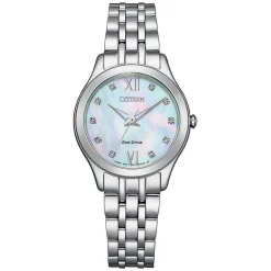 Citizen Eco Drive Silhouette Mother of Pearl Dial Steel Bracelet Watch