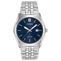 Citizen Eco-Drive Corso blue dial stainless steel bracelet watch