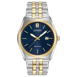 Citizen Eco-Drive Corso blue dial two-tone bracelet watch