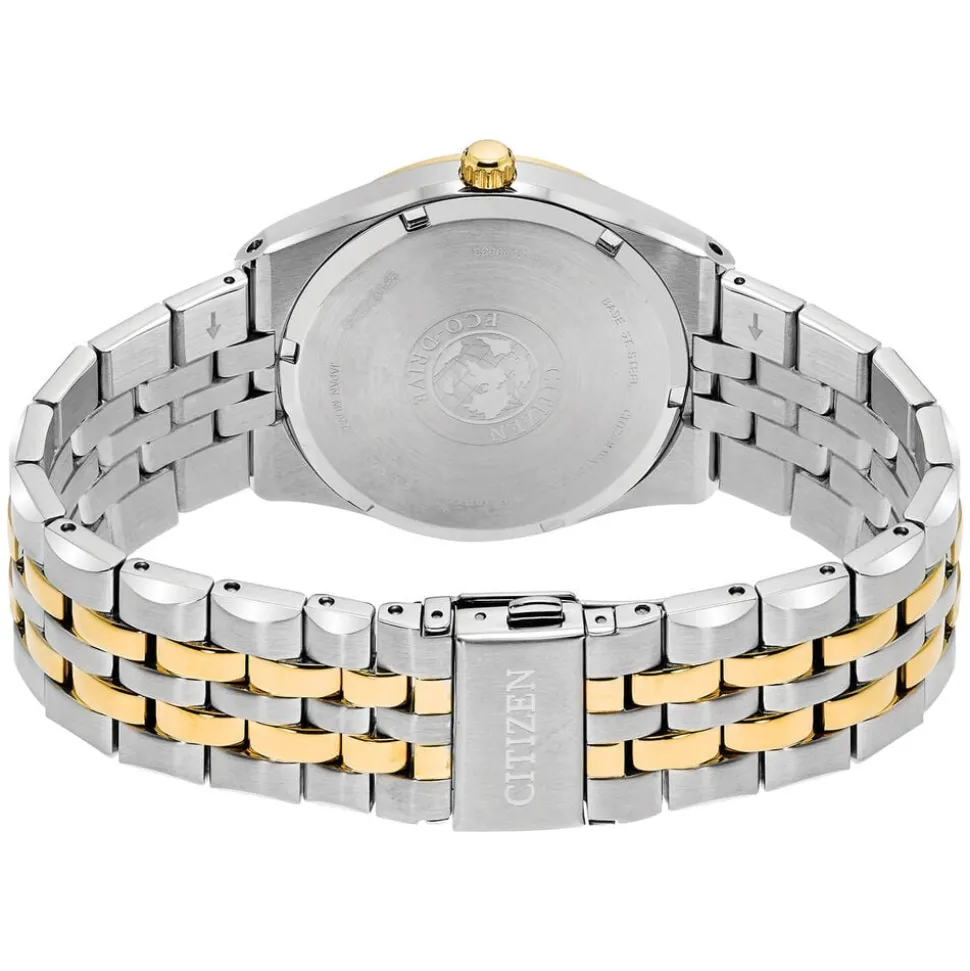 Citizen Eco-Drive Corso blue dial two-tone bracelet watch