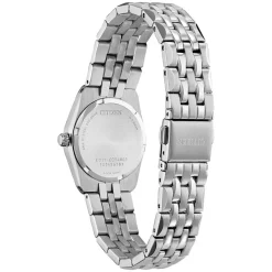Citizen Eco-Drive Corso 28mm Champagne Dial Diamond Bezel Steel Bracelet