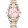 Citizen Eco-Drive Diamond 33mm Pink Dial Two-Toned Steel Bracelet