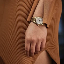Citizen Eco-Drive Diamond 33mm MOP Dial Gold Toned Steel Bracelet Watch