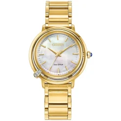 Citizen Eco-Drive L Arcly 31mm MOP Dial Gold-Toned Steel Bracelet Watch