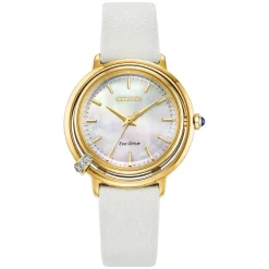 Citizen Eco-Drive L Arcly 31mm MOP Dial Gold-Toned Steel Bracelet Watch