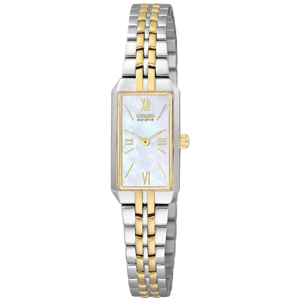 Citizen Eco-Drive ladies' mother of pearl dial two-tone bracelet watch