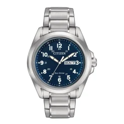 Citizen Eco-Drive Men's Blue Dial Stainless Steel Watch