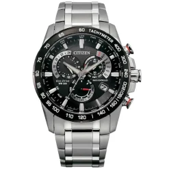 Citizen Eco-Drive Perpetual Chrono A.T 43mm Black Dial Steel Bracelet Watch